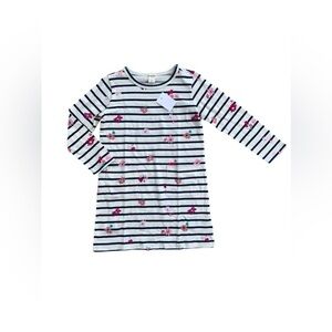 Crewcuts NWT Size 5 Floral Striped Pocket T-Shirt Dress